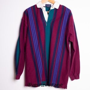 Vintage Gant Rugger Rugby Polo Striped Men’s XL